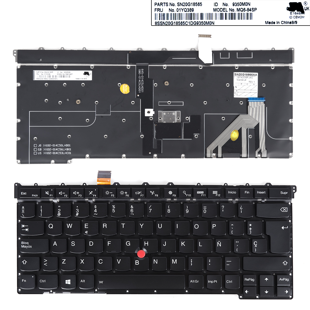 Picture of New Replacement Laptop Keyboard For Lenovo ThinkPad X1 Carbon 3GEN 2015 BLACK (backlit WIN8) SP Layout