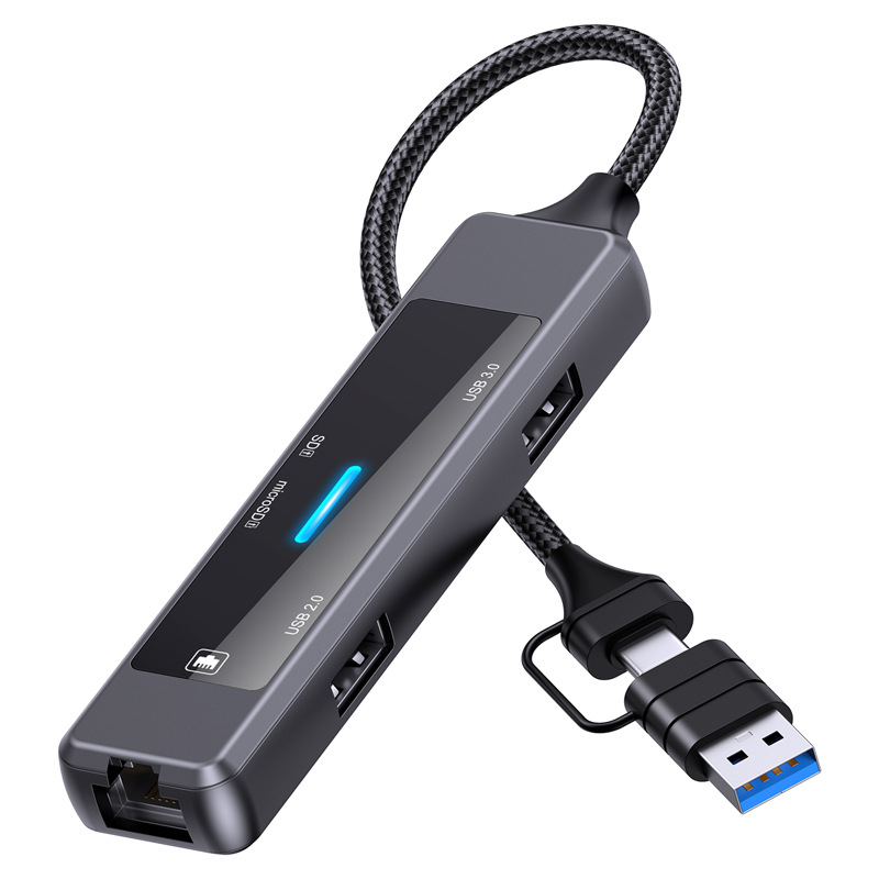 Picture of type-c Docking port Splitter 3.0hub Quintuple 1 no-drive dual-head 100 Megabit usb docking station