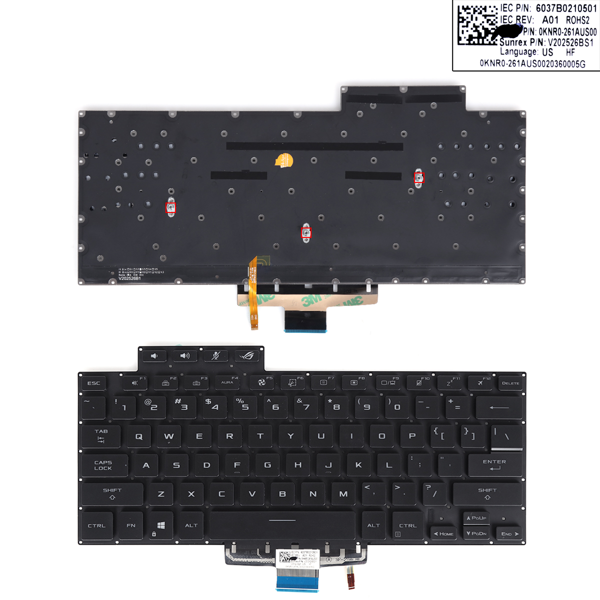 Picture of New Replacement Laptop Keyboard For ASUS Zephyrus G15 GA503 GA503Q GA503QR GA503QS M16 GU603H BLACK(backlit win8) US Layout