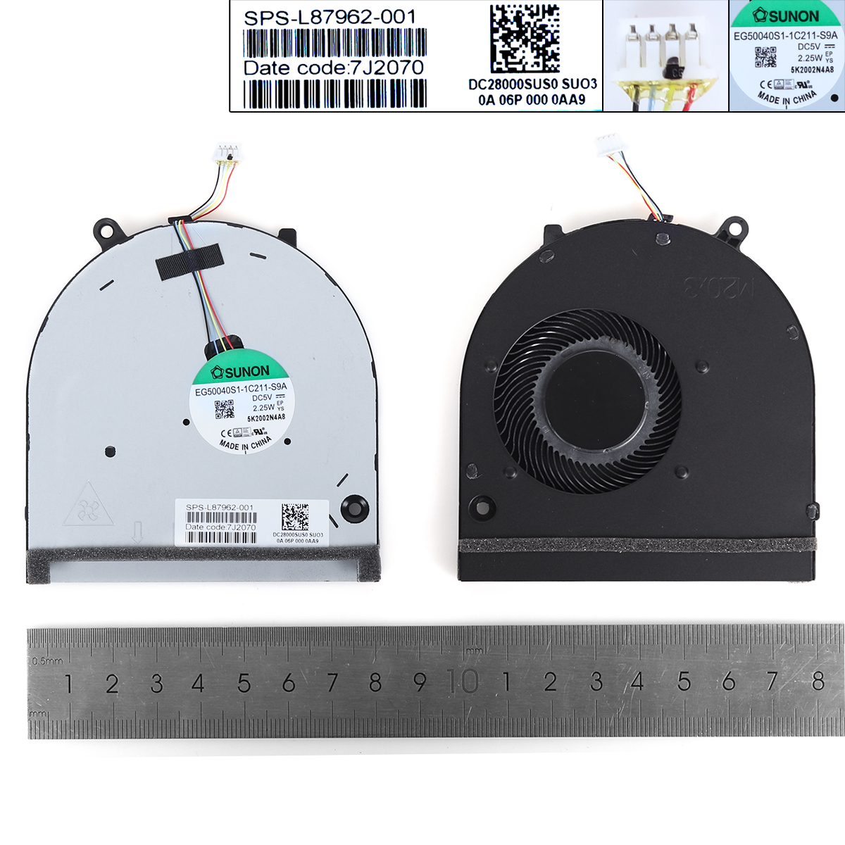 Picture of New Replacement CPU Cooling Fan For HP ENVY 17m-CG TPN-C146（GPU,ORG） L87962-001 Layout