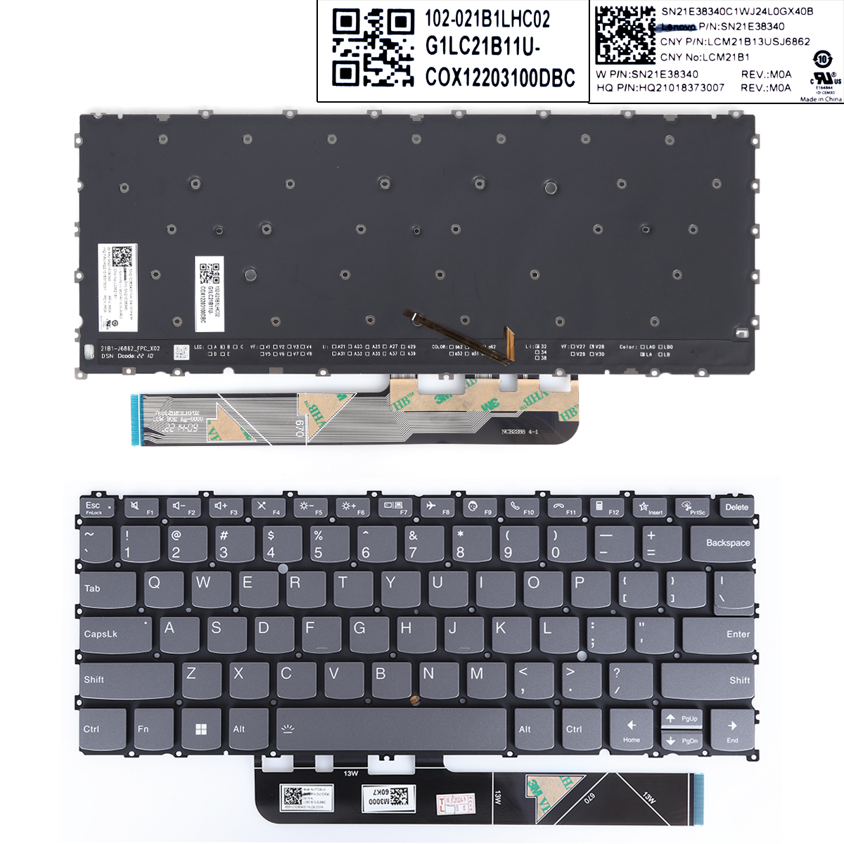 Picture of New Replacement Laptop Keyboard For LENOVO YOGA 6 Series YOGA 6 13ABR8 YOGA 6 13 ALC7 GRAY(backlit win8) US Layout