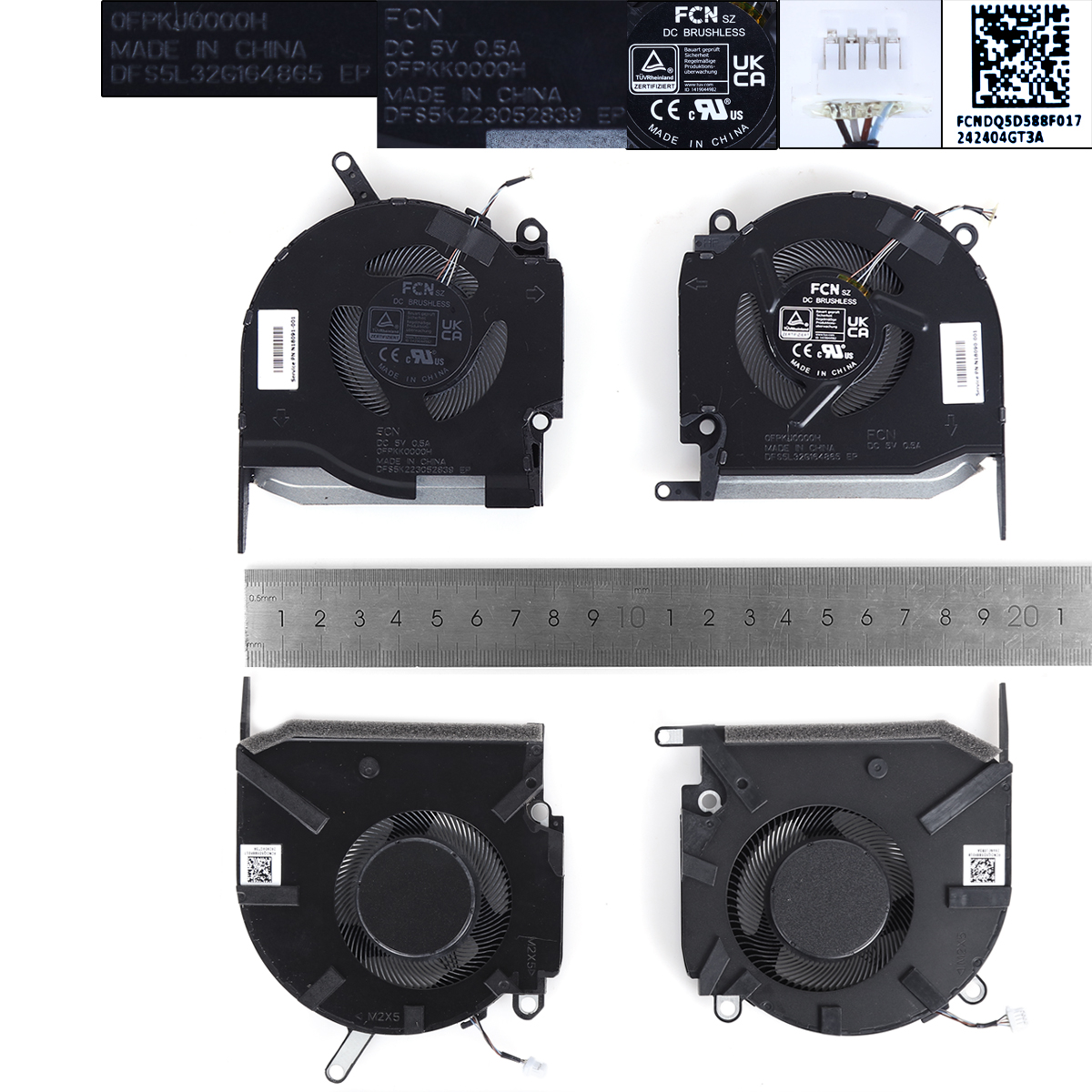 New Replacement CPU Cooling Fan For HP OMEN 16-K 16-N TPN-Q280 5V（L+R,ORG） TPN-Q280 Layout的图片