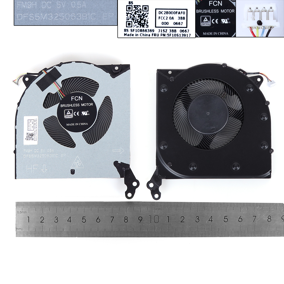 Picture of New Replacement CPU Cooling Fan For LENOVO 2020 R7000 Y550-15 Y7000P CPU 5V，ORG DFS5M325063B1C Layout
