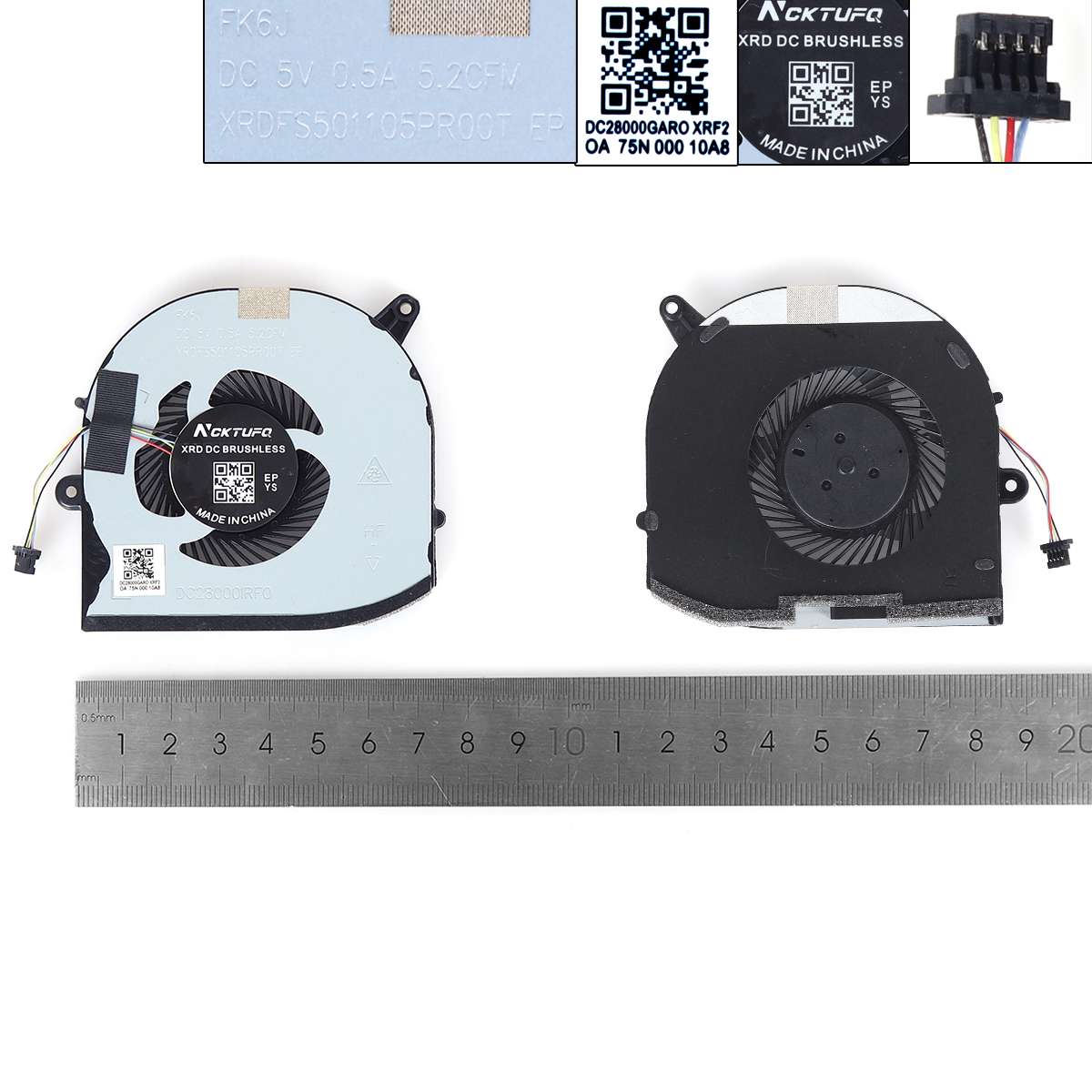 Picture of New Replacement CPU Cooling Fan For DELL XPS15 9570 7590 M5530 M5540 P56F（GPU,High copy）	 N/A Layout