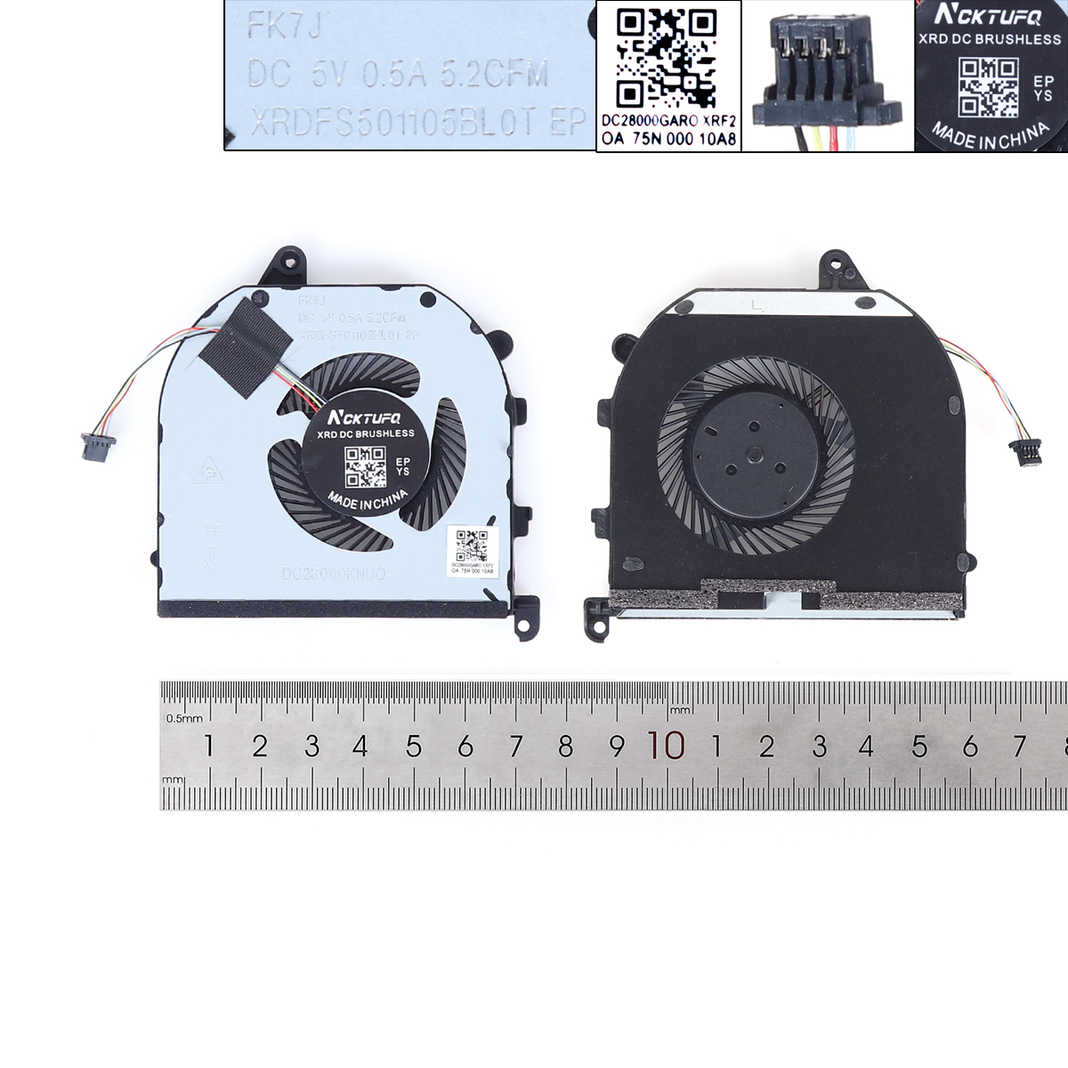 Picture of New Replacement CPU Cooling Fan For DELL XPS15 9570 7590 M5530 M5540 P56F（CPU,High copy）	 N/A Layout
