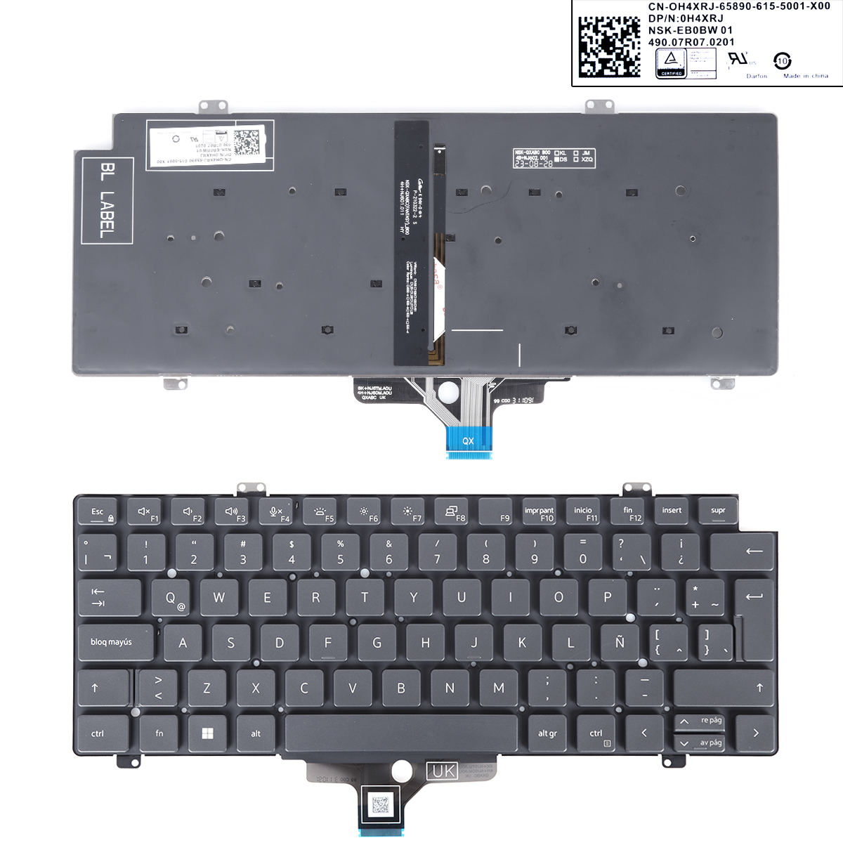Picture of New Replacement Laptop Keyboard For DELL Latitude 7420 5420 BLACK (Backlit Win8) LA Layout