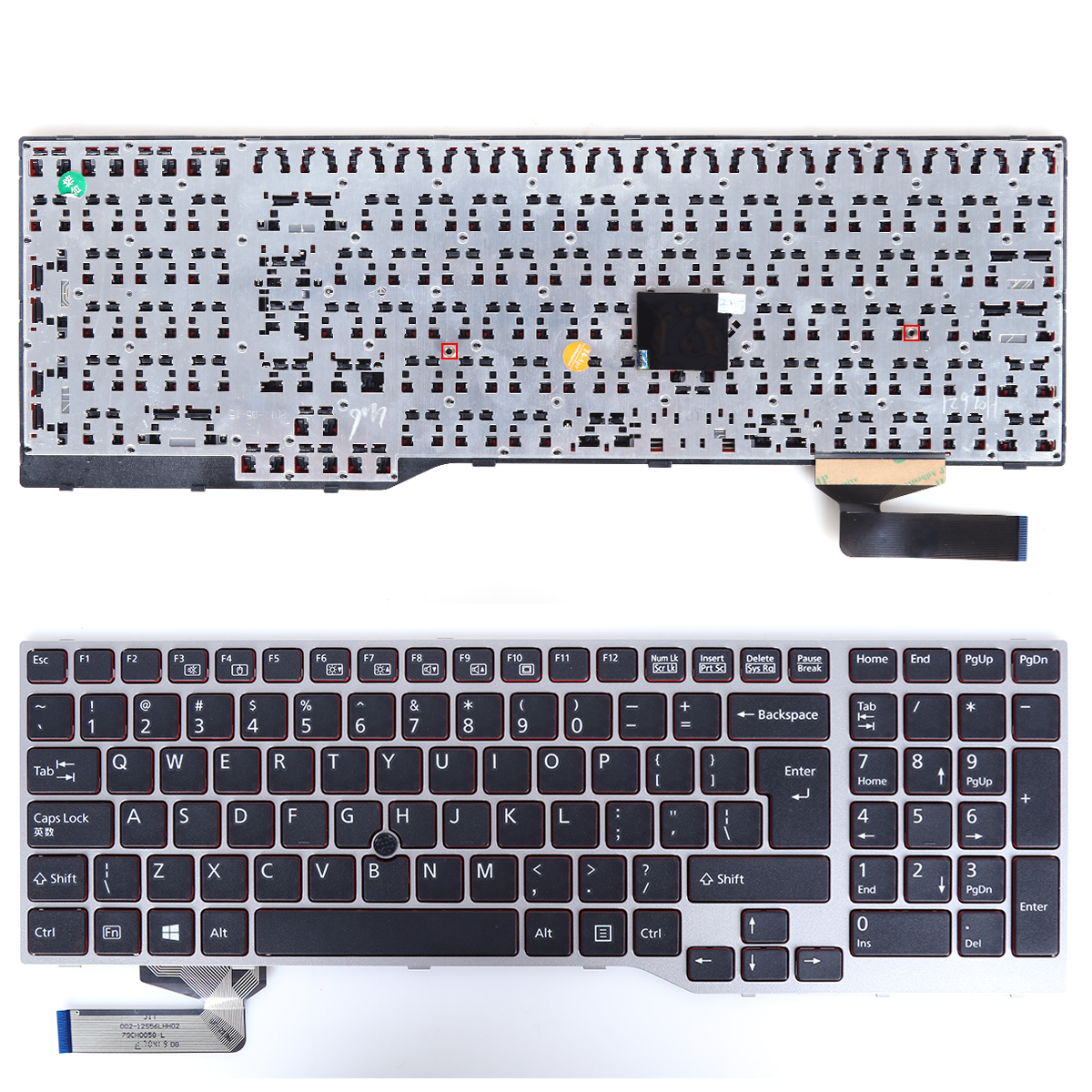 Picture of New Replacement Laptop Keyboard For Fujitsu Lifebook E753 E754 GRAY FRAME SILVER FRAME BLACK (With Point，Red side，Win8) US Layout