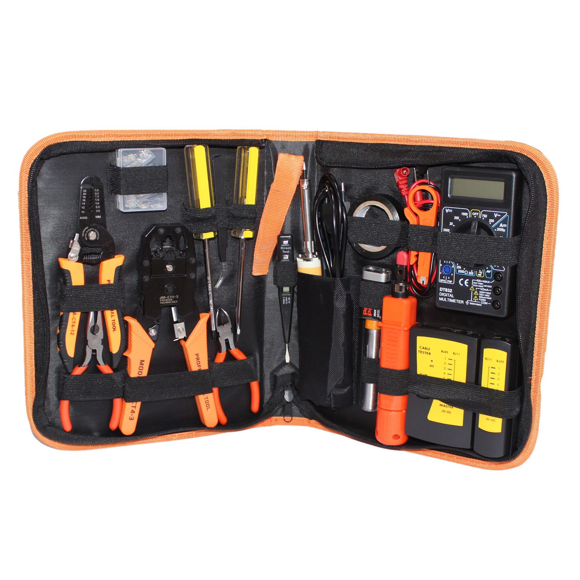 Picture of JAKEMY P15 network repair tool combination professional set test pencil tester electric chrome iron wire clamp