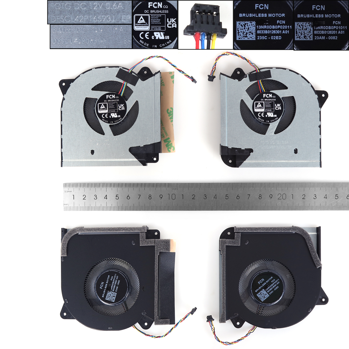 Picture of New Replacement CPU Cooling Fan For ASUS G733CW CX G733C ROG 6 Plus 12V（L+R,ORG） N/A Layout