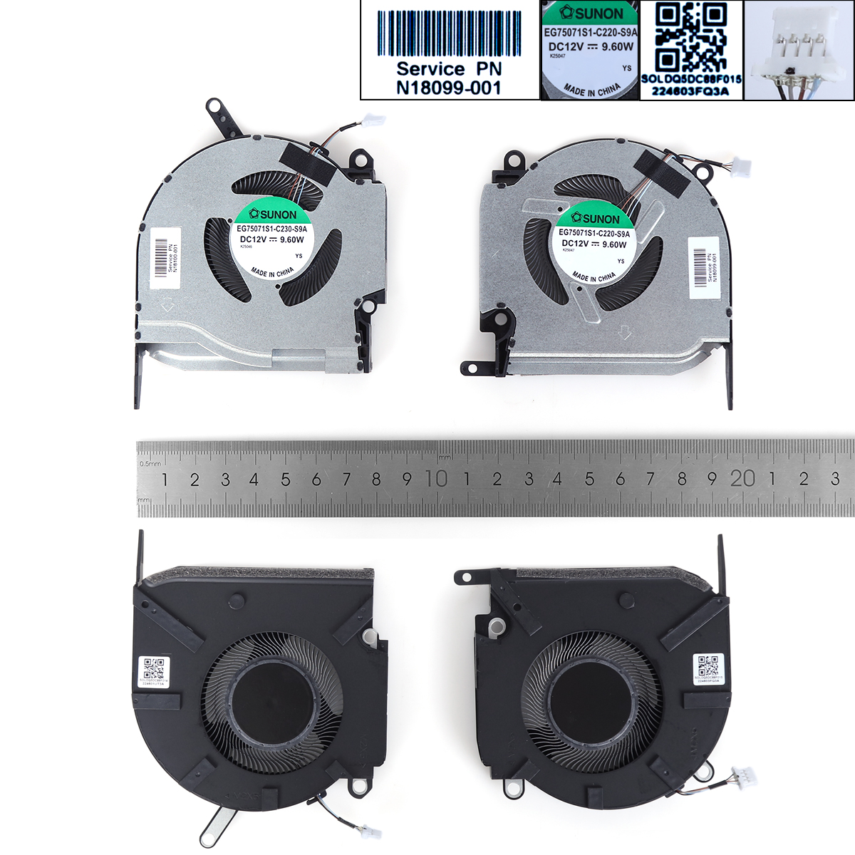 Laptop fan forNew Replacement CPU Cooling Fan For HP OMEN 16-K 16-N 8 Pro 12V 3060/70（L+R,ORG） N/A Layout的图片