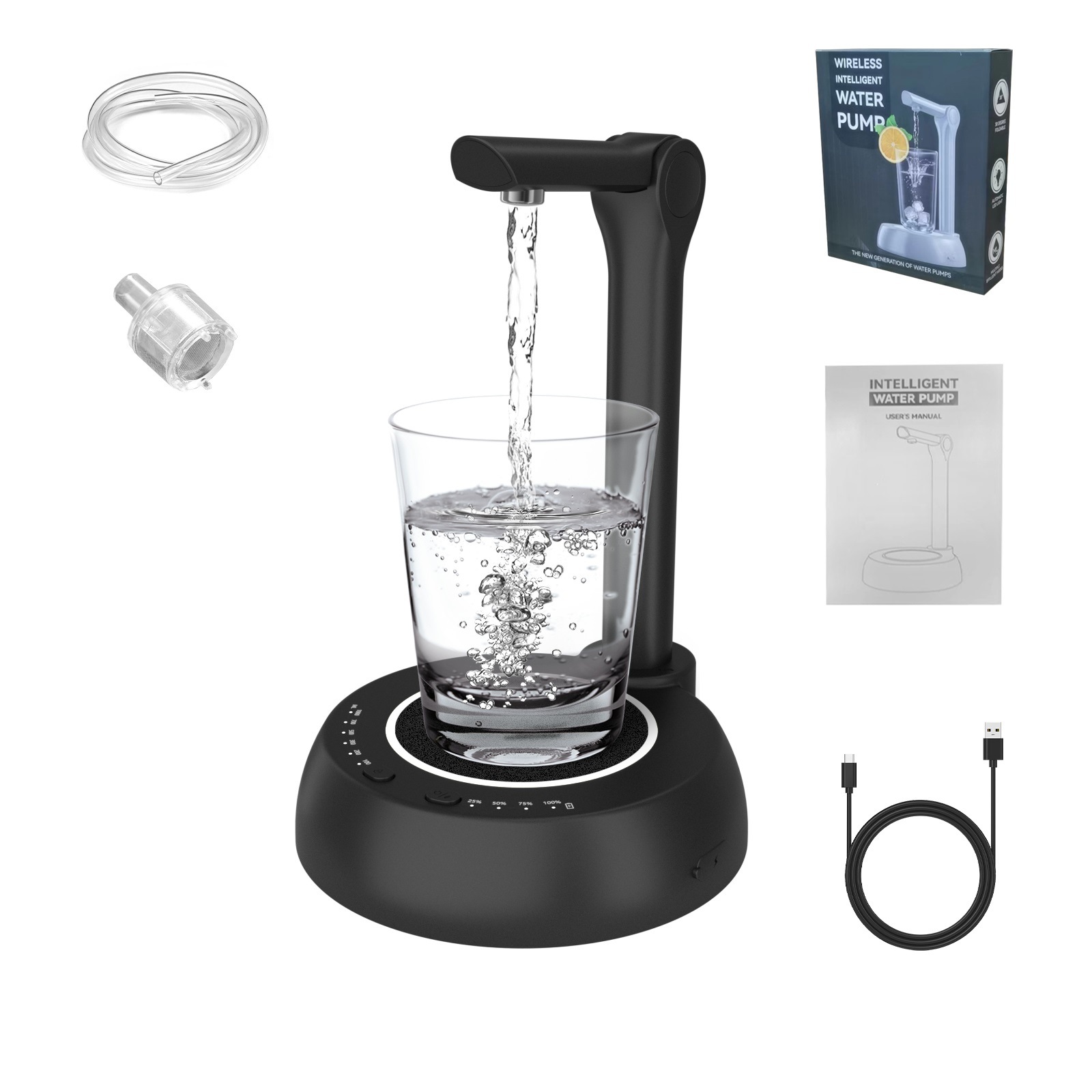 Picture of Home desktop desktop drinking water dispenser Small adjustable wireless barrel voice-activated electric intelligent water pump