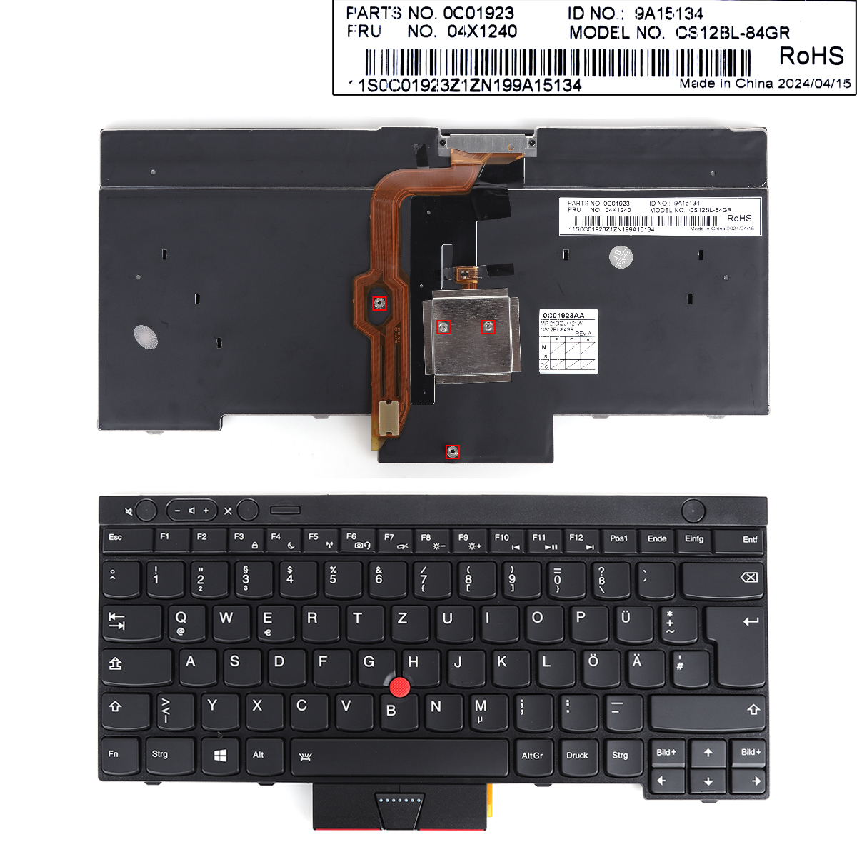 Picture of New Replacement Laptop Keyboard For ThinkPad T430  BLACK (Backlit With Point stick,For Win8) GR Layout