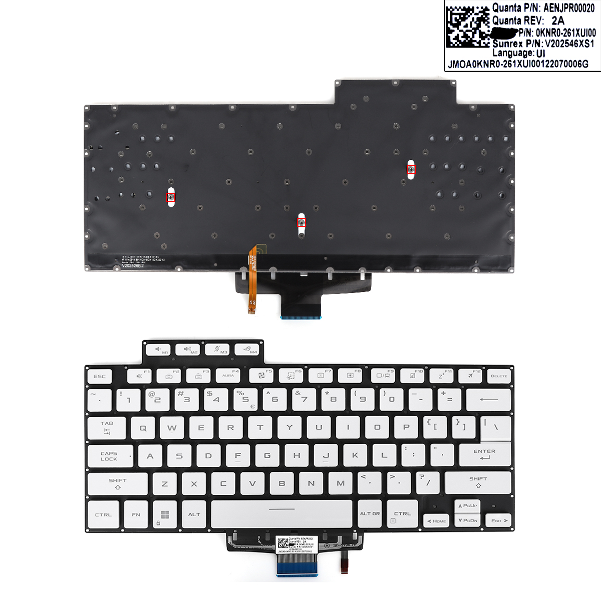 Picture of New Replacement Laptop Keyboard For ASUS Zephyrus G15 GA503 GA503Q GA503QR GA503QS M16 GU603H WHITE(backlit win8) US Layout