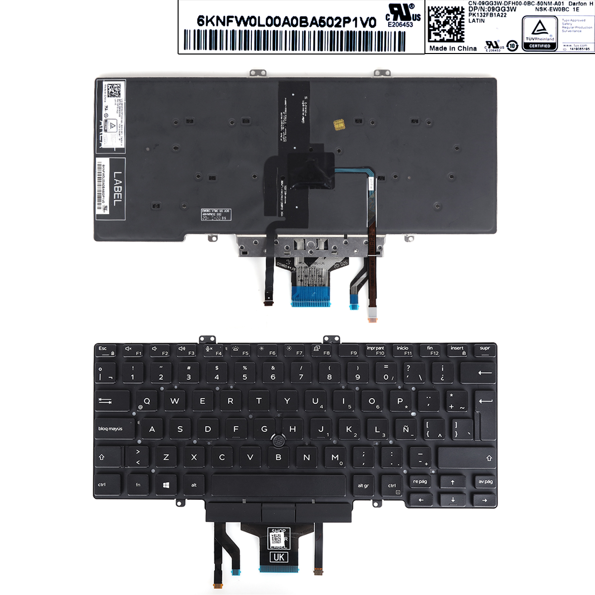 Picture of New Replacement Laptop Keyboard For DELL E7400  5400 7400 with pointing, backlit, black LA Layout