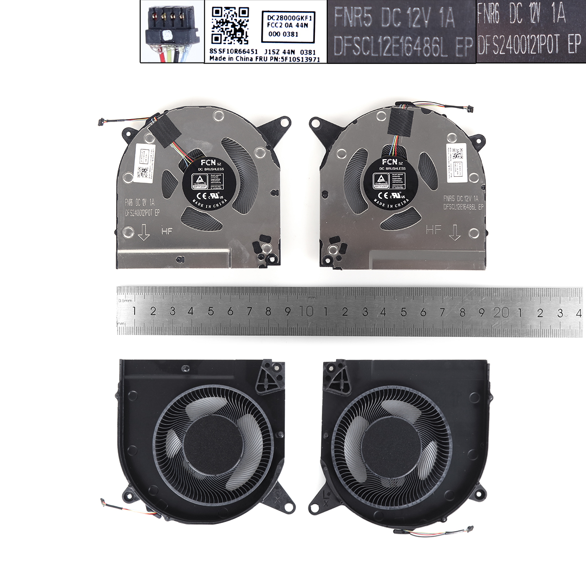 Picture of New Replacement CPU Cooling Fan For Lenovo R9000X S7-15ACH6 S7-15IMH05 2021 12V（L+R,ORG） N/A Layout