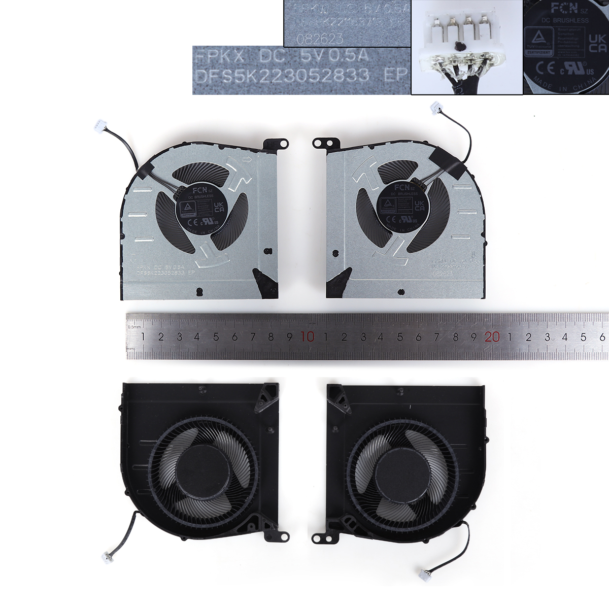 Picture of New Replacement CPU Cooling Fan For Lenovo IdeaPad Gaming 3 15IAH7（L+R,ORG） N/A Layout