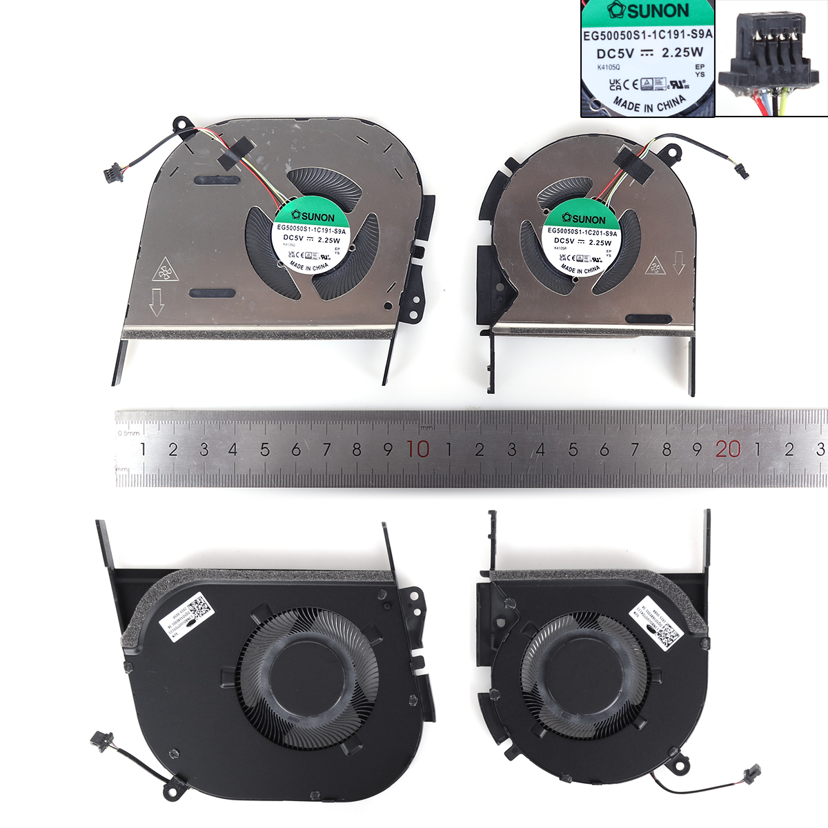 Picture of New Replacement CPU Cooling Fan For Asus VivoBook Pro 15 OLED K3500 M3500Q M6500 M7600Q CPU & GPU 5V（High copy） N/A Layout
