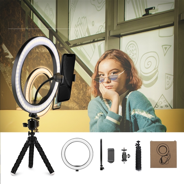 10 inch AIXPI LED selfie Ring Light with Tripod Stand