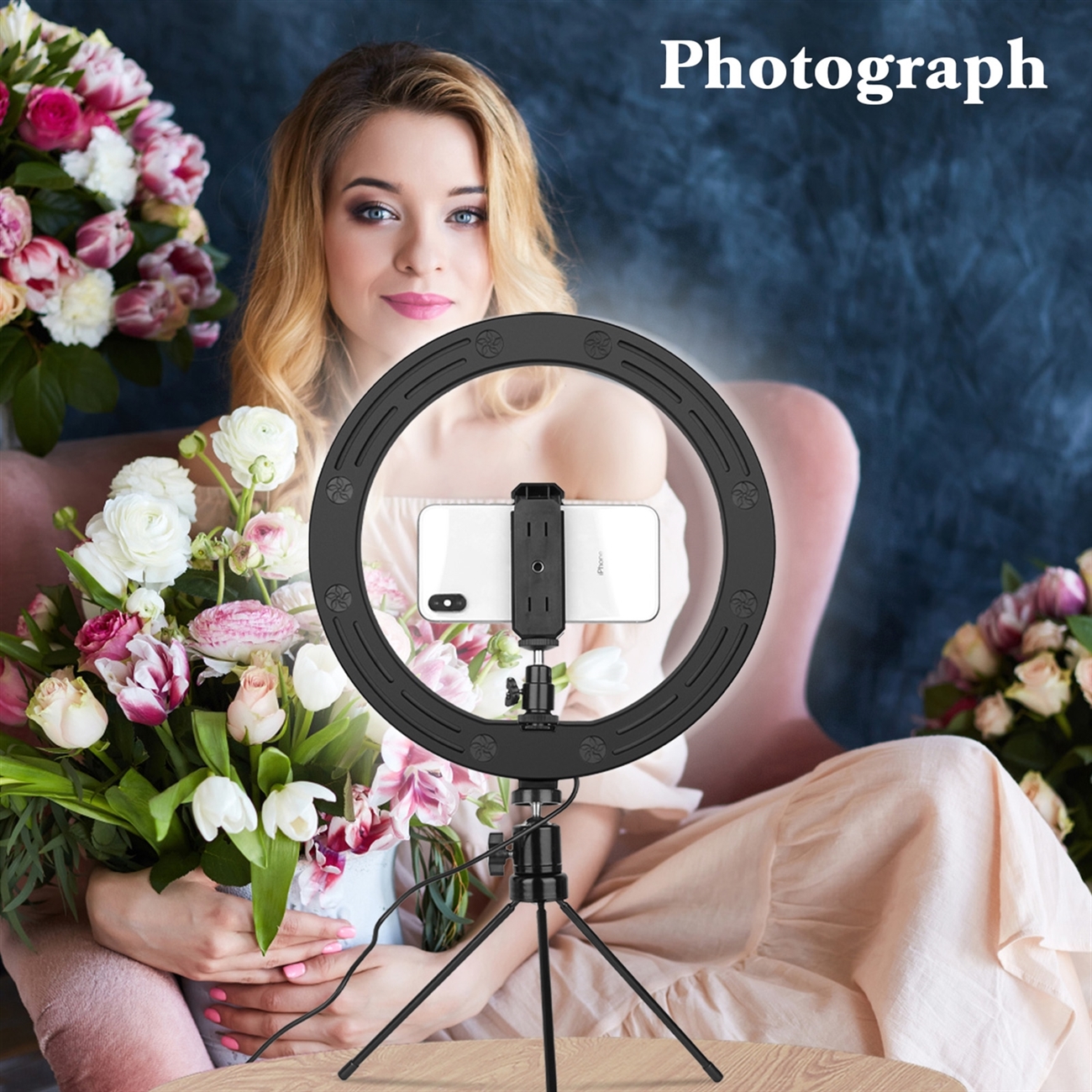 AIXPI 10 Inch Desktop Ring Light with Tripod Stand AIXPI 10 Inch Desktop Ring Light with Tripod Stand