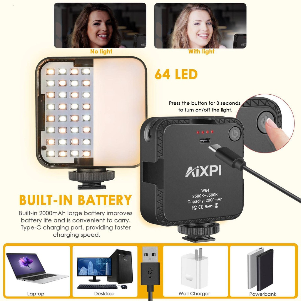 AIXPI Mini Laptop Clip Portable Light