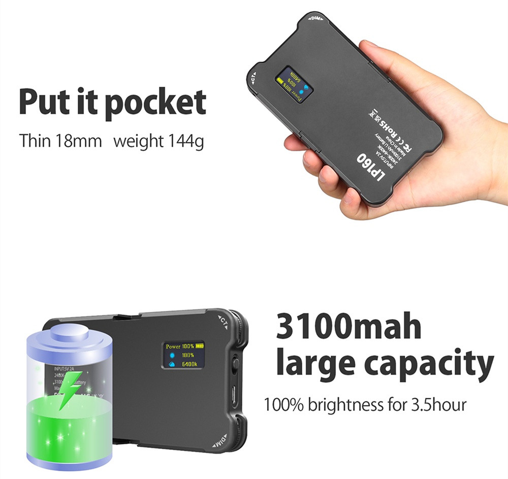 Dual Color Temperature Mini Pocket Fill Light Dual Color Temperature Mini Pocket Fill Light