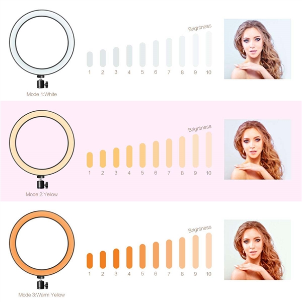 10 Inch Selfie Ring Light with Tripod Stand & Phone Holder for Live Stream/Makeup 10 Inch Selfie Ring Light with Tripod Stand & Phone Holder for Live Stream/Makeup