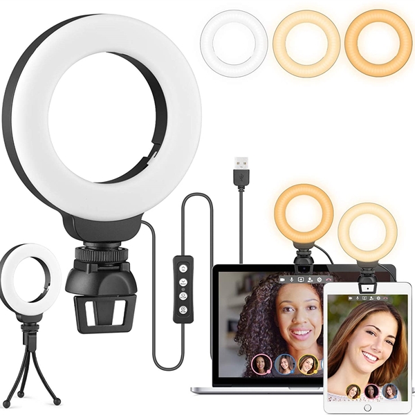 Picture of 4 Inch Ring Light for Laptop with Stand & Clip, Video Conference Lighting Kit