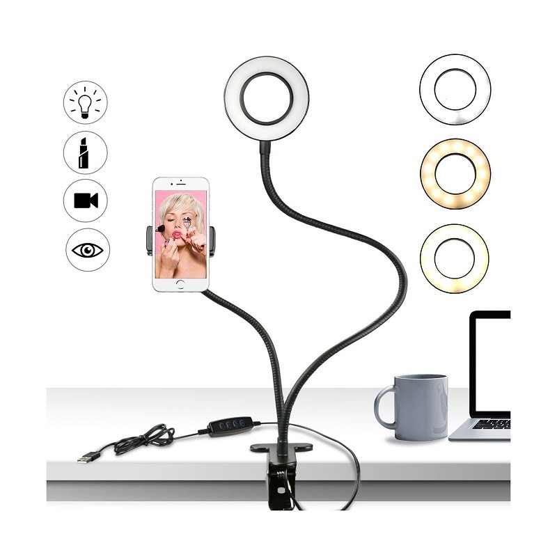 selfie ring light with lazy bracket