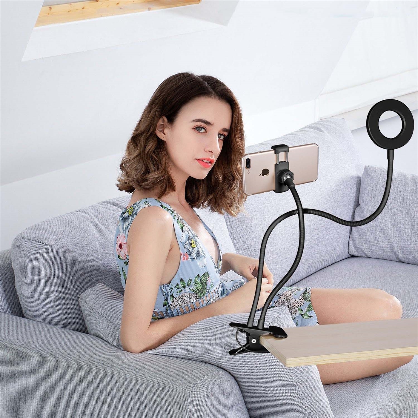 selfie ring light with lazy bracket