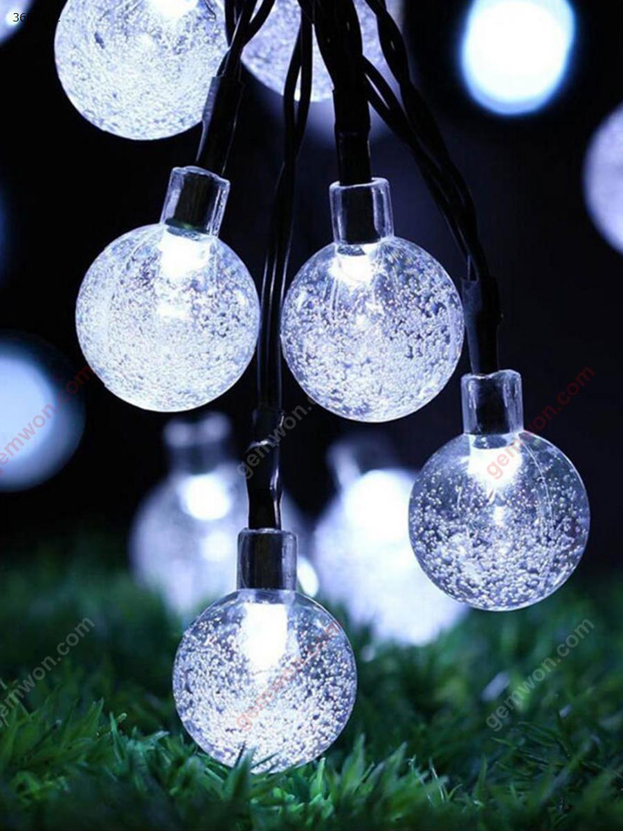 Solar light string 30LED bubble beads string(white)