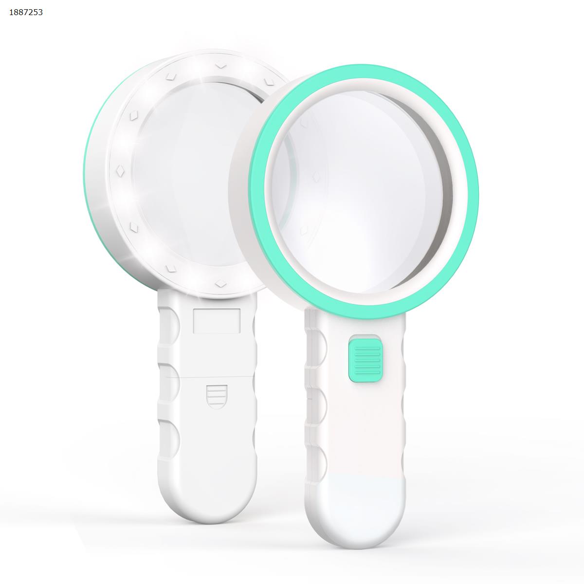 Picture of Magnifier illuminated magnifier lamp magnifying loupe with 12 LED lights handheld LED magnifier jewelry loupe reading  WhiteG
