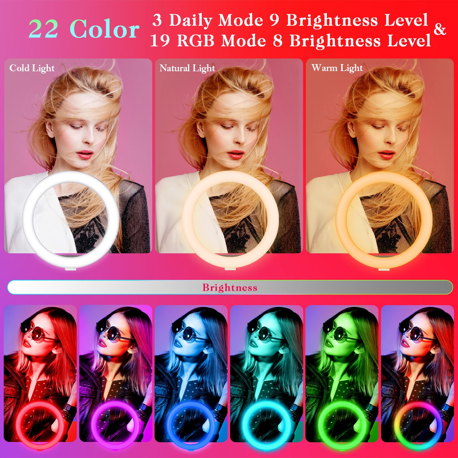 AIXPI L220 10'inch RGB Selfie Ring Light 240516838 view 2