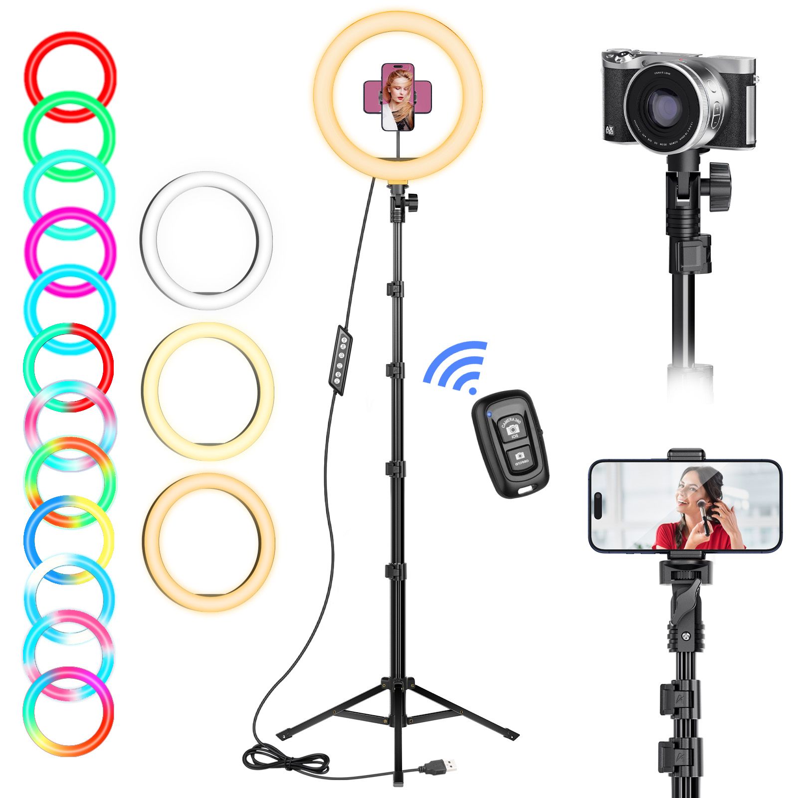 AIXPI L220 10'inch RGB Selfie Ring Light 240516838