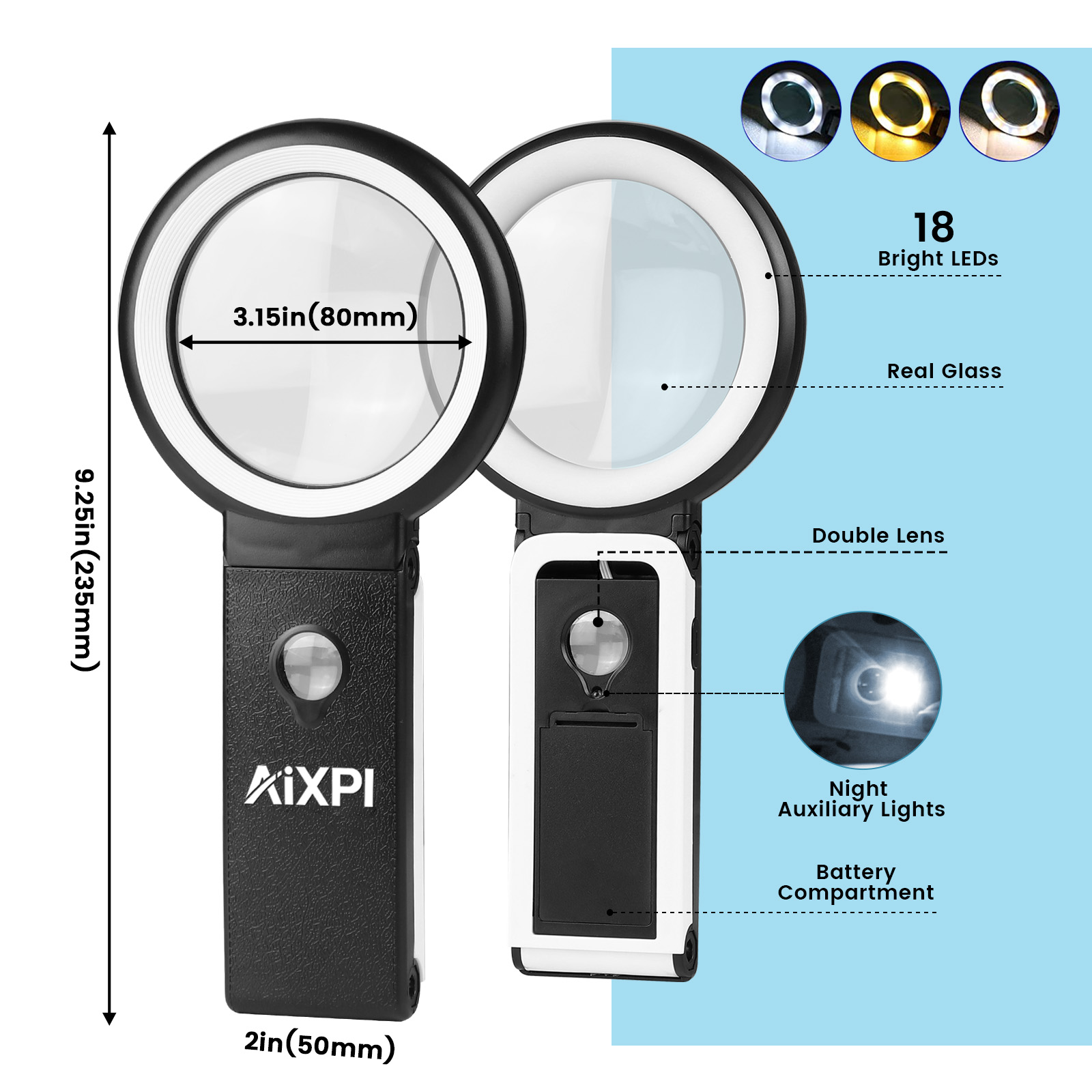 AIXPI 6th Generation Magnifying Glass（Black）12223102 view 2