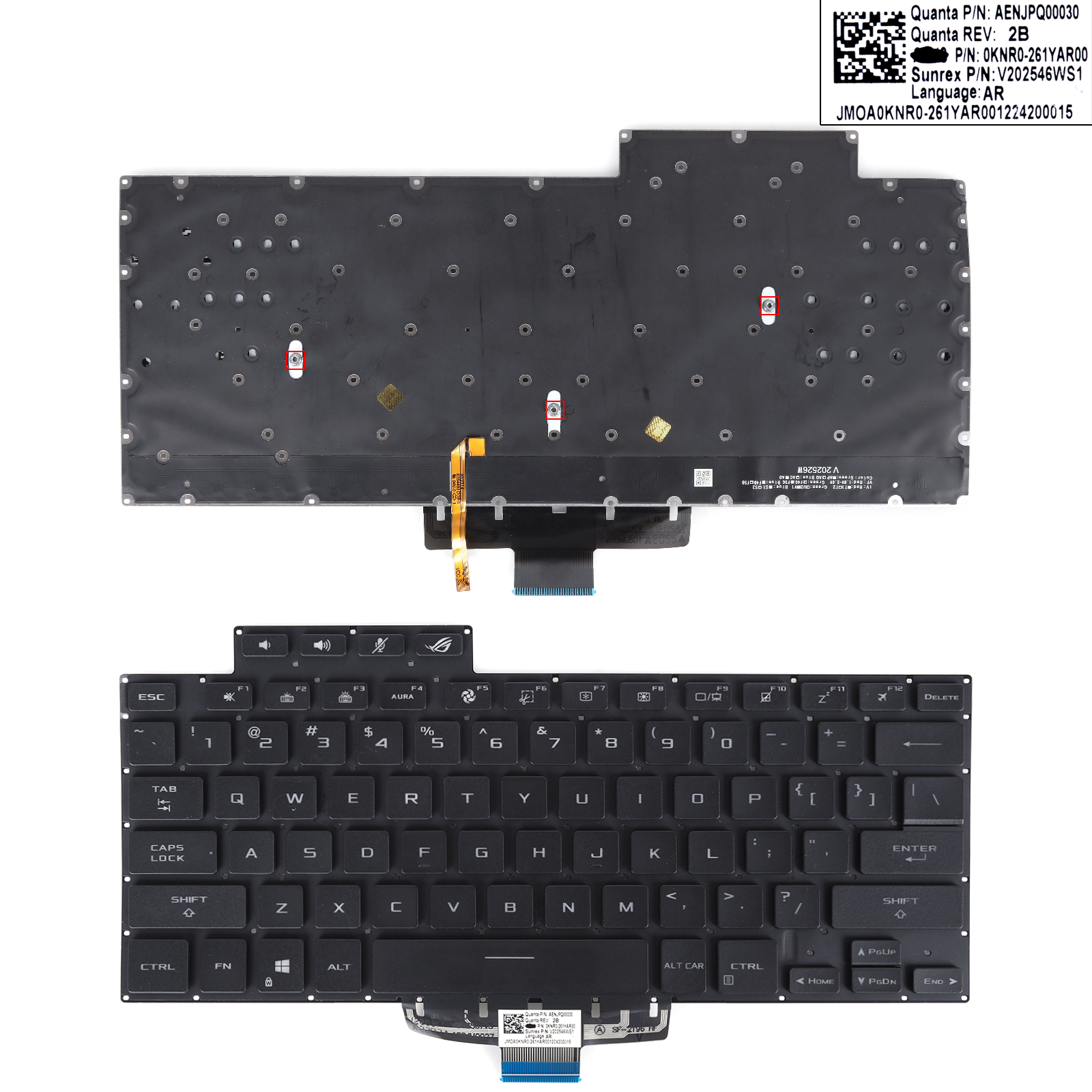 Picture of New Replacement Laptop Keyboard For ASUS GA503 GU603 G15 Black（Colorful Backlit） US Layout