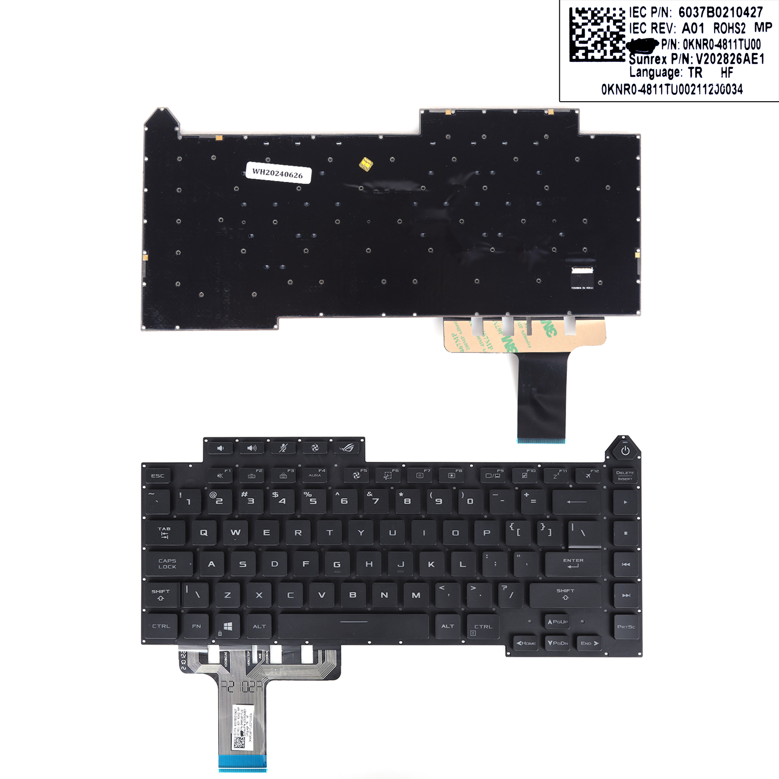 Picture of New Replacement Laptop Keyboard For ASUS ROG 5R G513 G513Q G513QY G513QM G533 Black（Backlit） US Layout