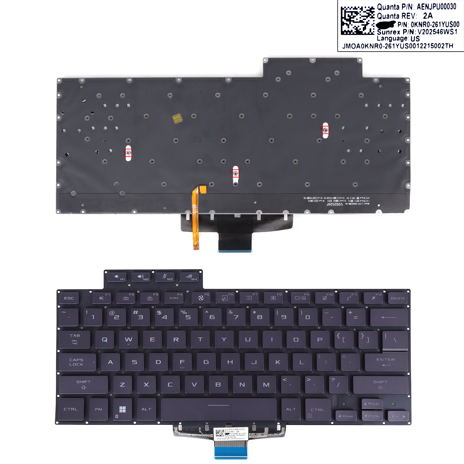 Picture of New Replacement Laptop Keyboard For ASUS GA503 GU603 G15 Purple（Colorful Backlit） US Layout