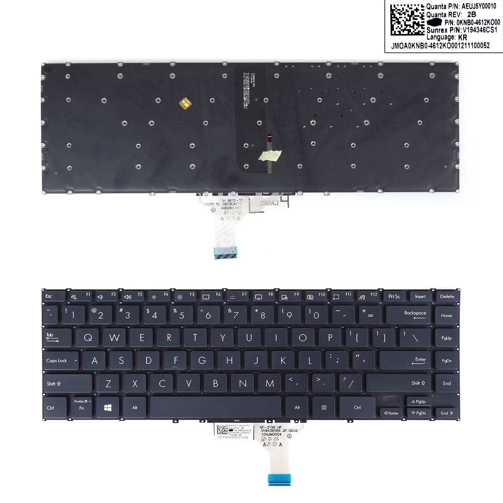 Picture of New Replacement Laptop Keyboard For ASUS UX363EA UXF3000E UX363JA UX371EA Grey（white print,Backlit） US Layout
