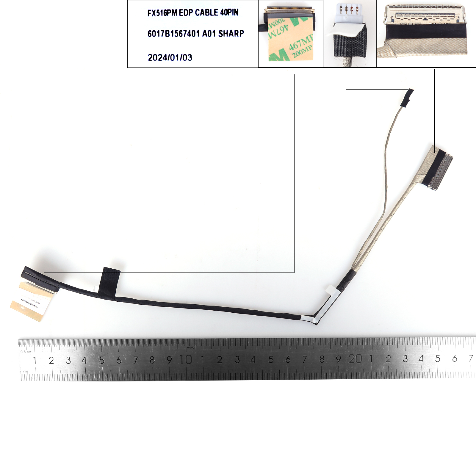 Picture of New LCD Display Screen Cable Replacement  For ASUS AIR2021 FX516P/PM/PR TUF516 40pin 0.5