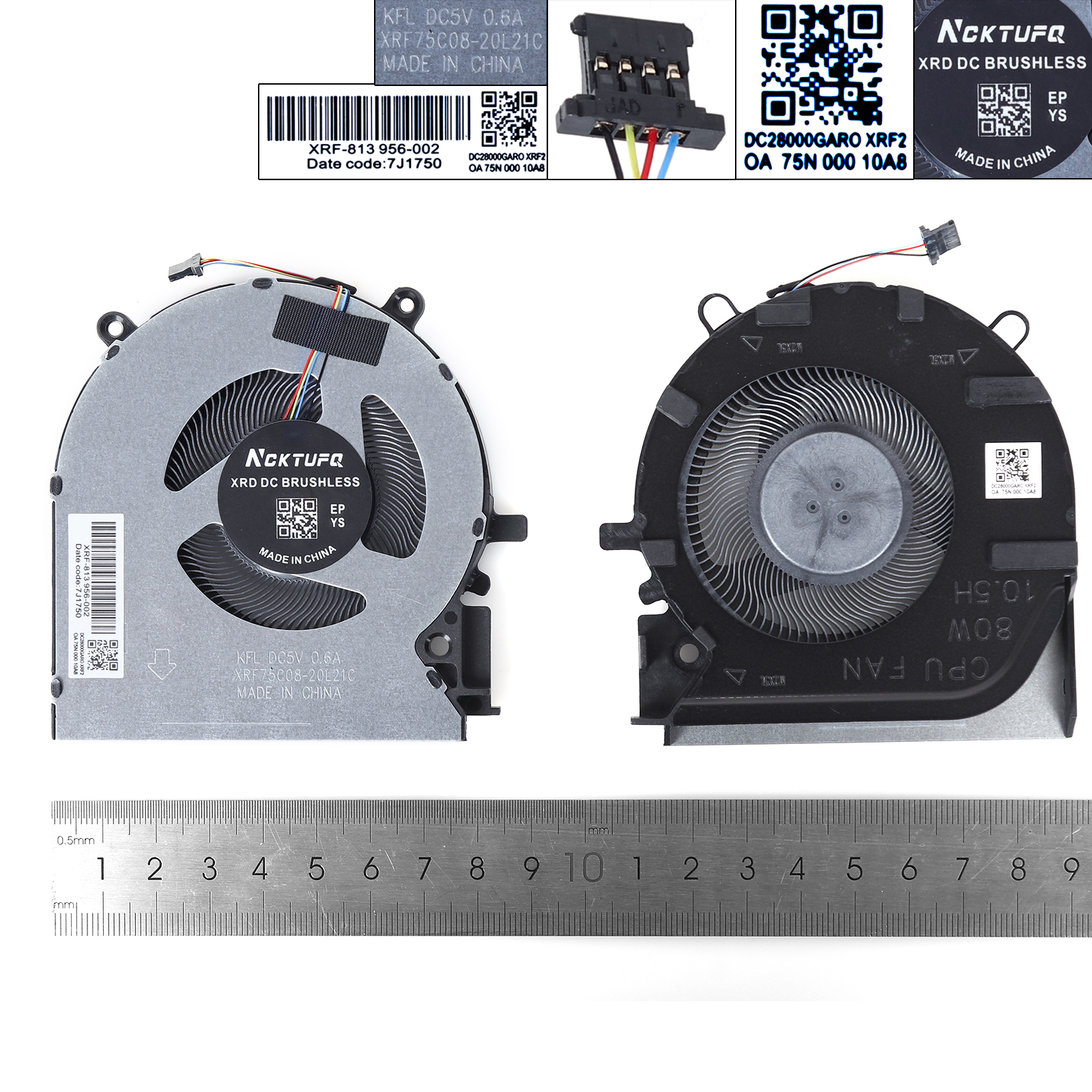 Picture of New Replacement CPU Cooling Fan For HP 16-D/E TPN-Q263 Q264 M75721 M75723 80W（CPU,High copy） N/A Layout