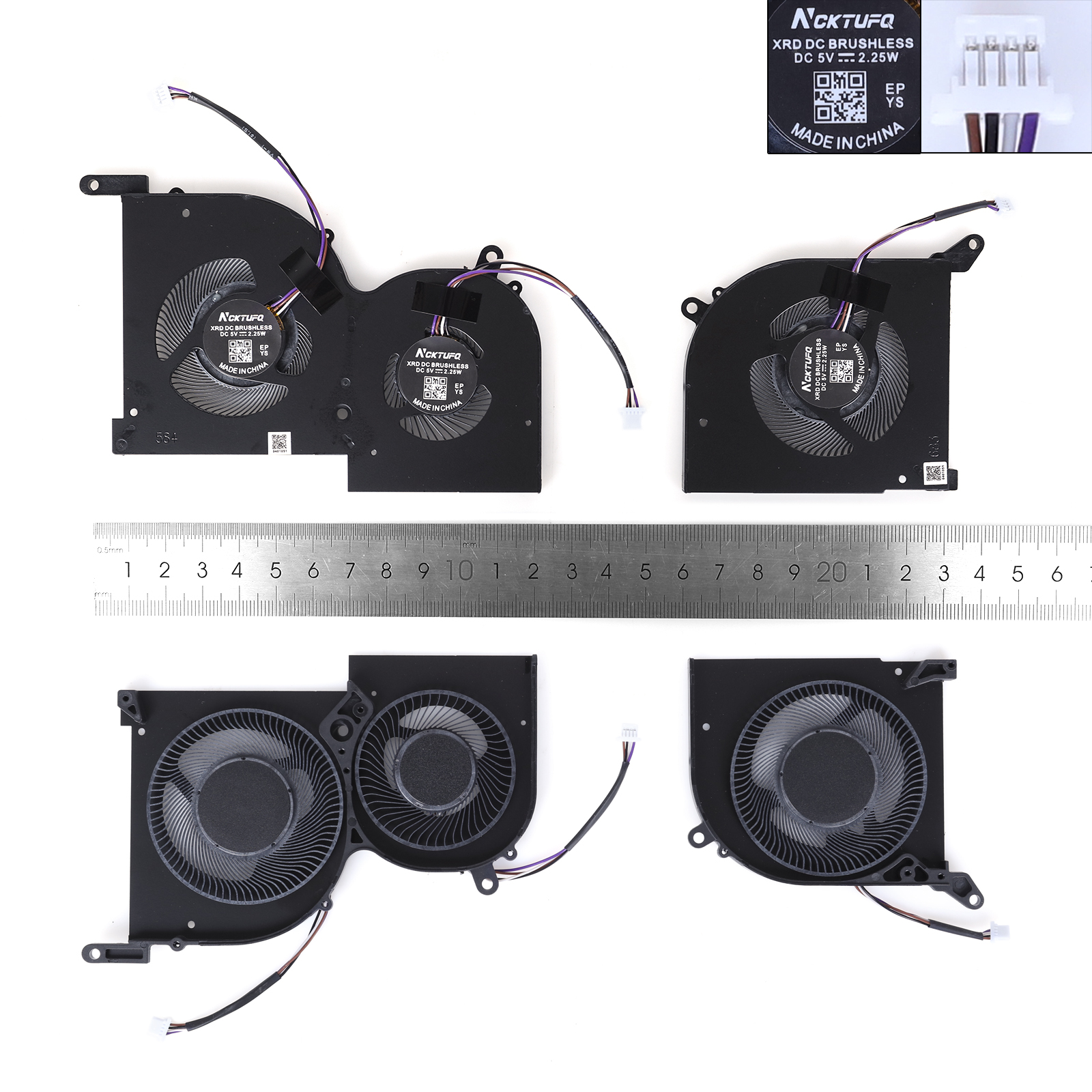 Picture of New Replacement CPU Cooling Fan For MSI GS66 WS66 P66 MS-16V4 16V5（L+R,High copy） N/A Layout