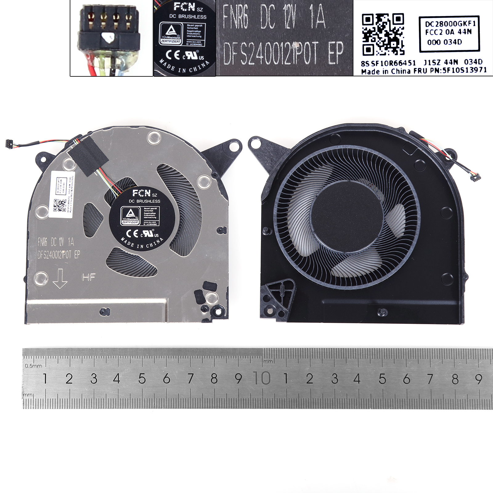 Picture of New Replacement CPU Cooling Fan For Lenovo R9000X S7-15ACH6 S7-15IMH05 2021 12V（GPU,ORG）	 N/A Layout
