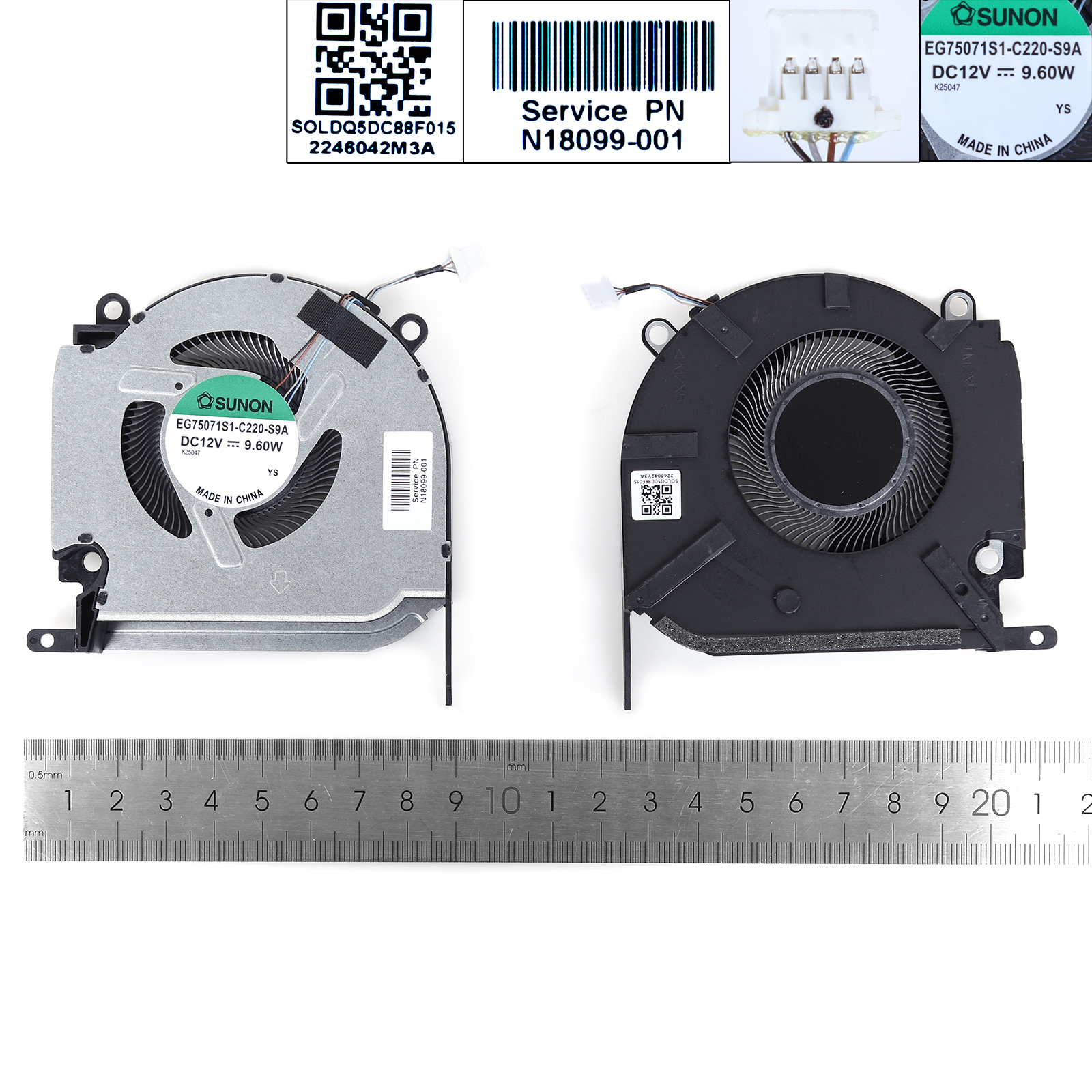 Picture of New Replacement CPU Cooling Fan For HP OMEN 16-K 16-N 8 Pro 12V 3060/70（CPU,ORG） N/A Layout