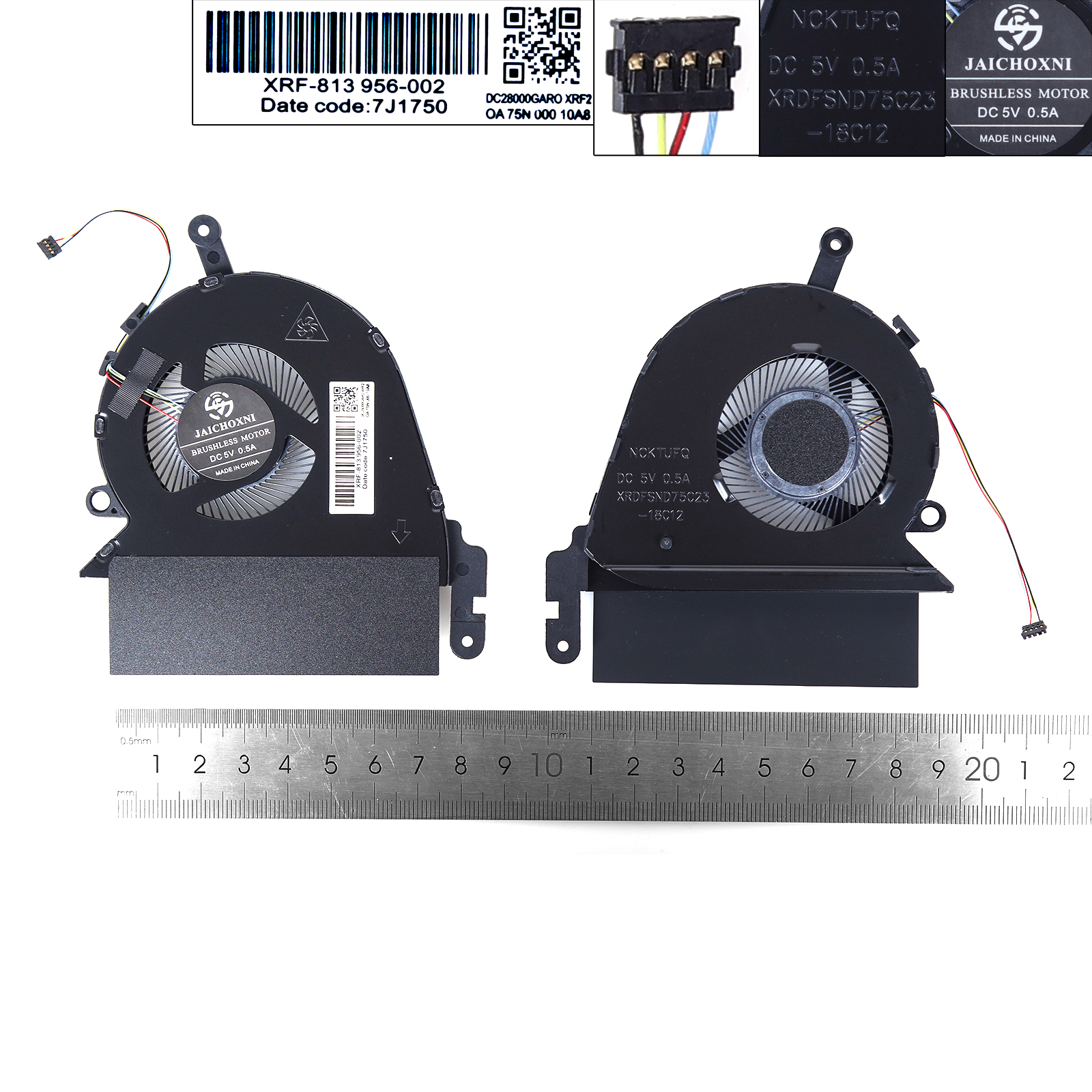 Picture of New Replacement CPU Cooling Fan For HP X360 15-DF TPN-Q213 （CPU,High copy） N/A Layout