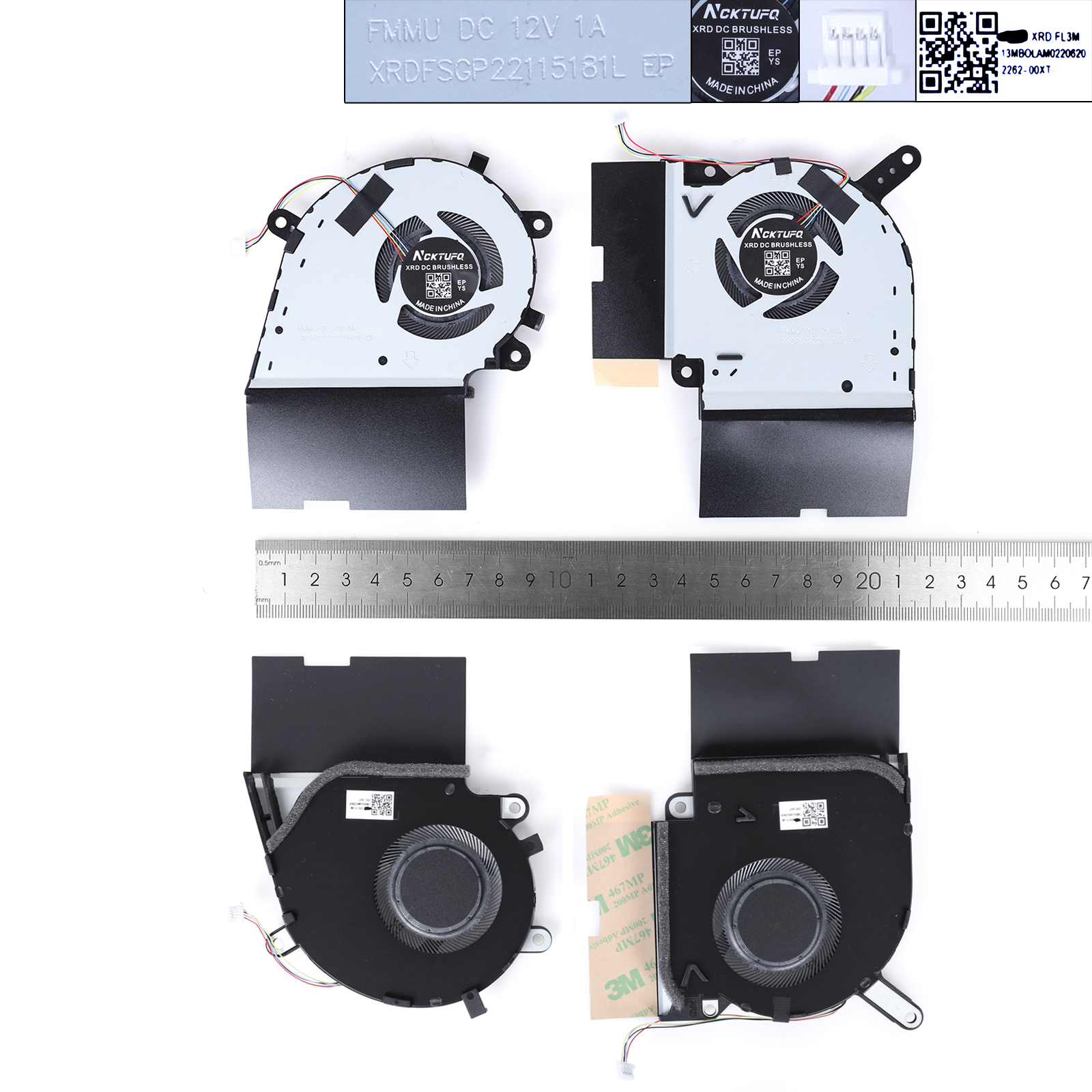 Picture of New Replacement CPU Cooling Fan For ASUS ROG Strix g731 g531gw g512lv G712 G542L 12V（L+R，High copy）	 N/A Layout