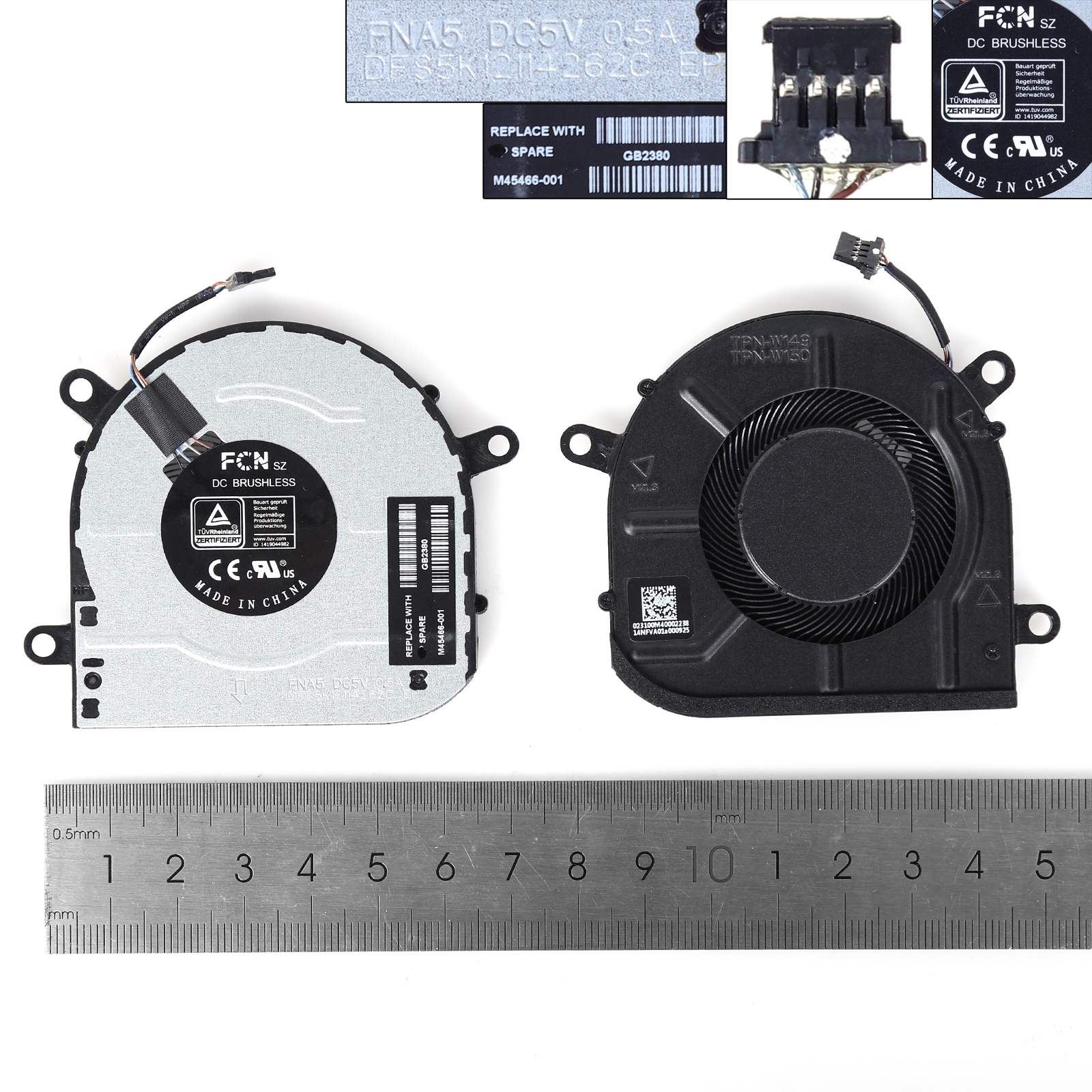 Picture of New Replacement CPU Cooling Fan For Grey HP 15M-EU 15M-ES 15T-ES 15Z-EU 15-EU/ES W149 W150（small,ORG） DSF5K12114262C    M45466-001 Layout
