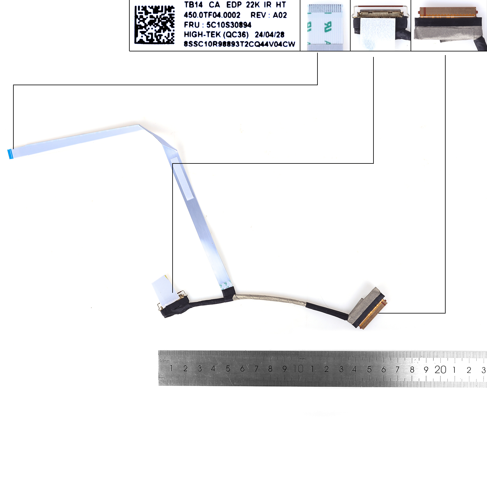 Picture of New LCD Display Screen Cable Replacement  For LENOVO ThinkBook 14 G6 IRL ABP 2.2K IR 40pin0.4