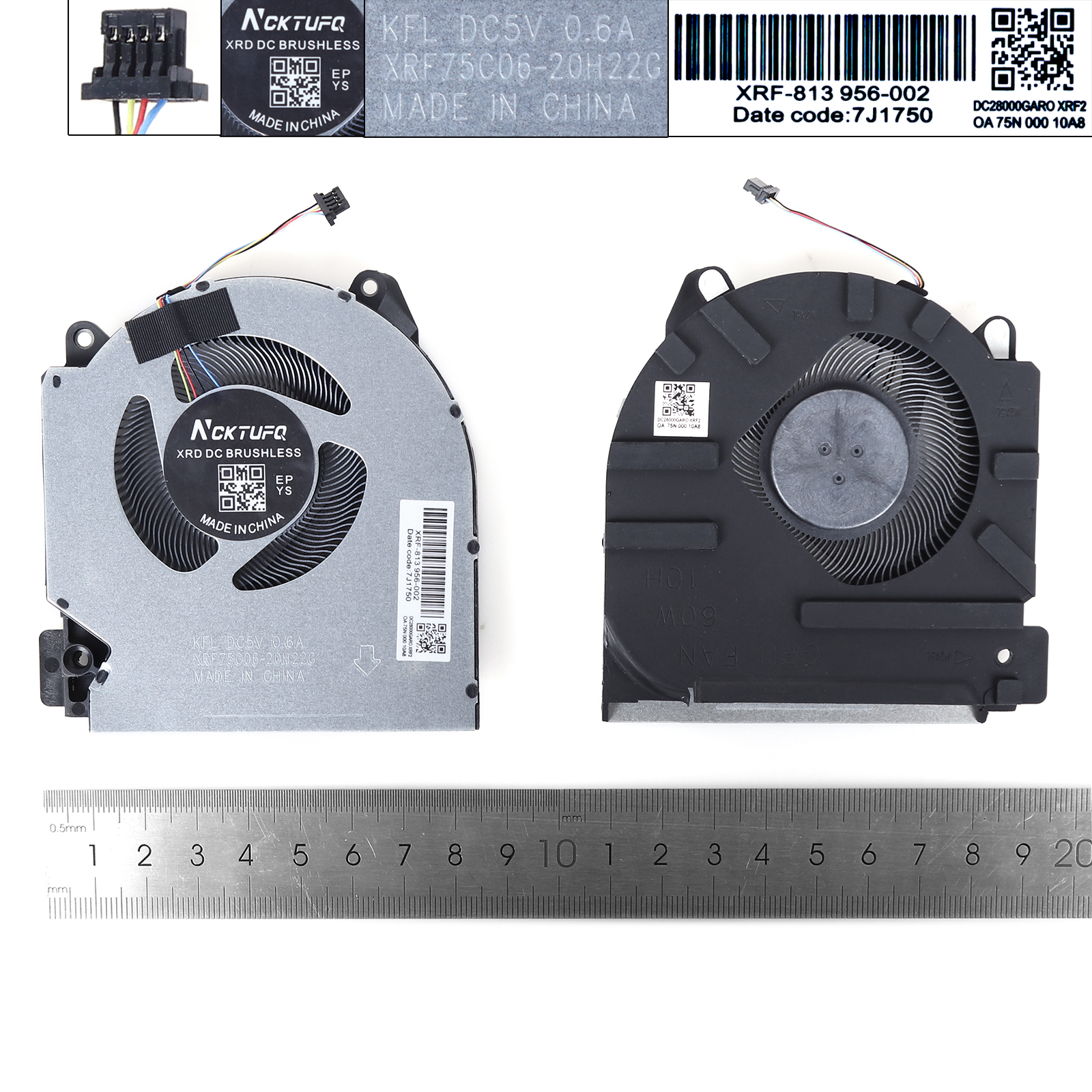 Picture of New Replacement CPU Cooling Fan For HP 16-D/E TPN-Q263 Q264 M75721 M75723 60W（GPU,High copy） N/A Layout