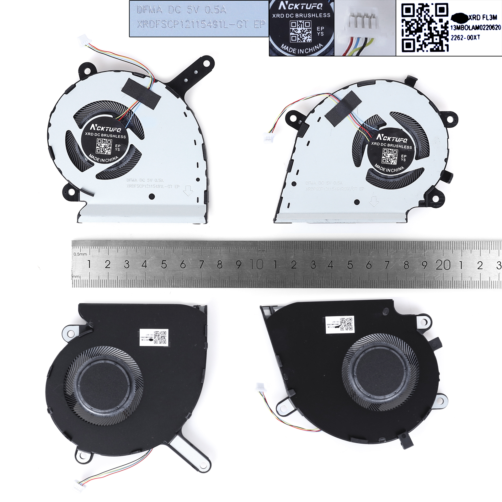 Picture of New Replacement CPU Cooling Fan For ASUS ROG Strix G531 G531G G531GT G531GU/GD/GW 5V(L+R,High copy) N/A Layout