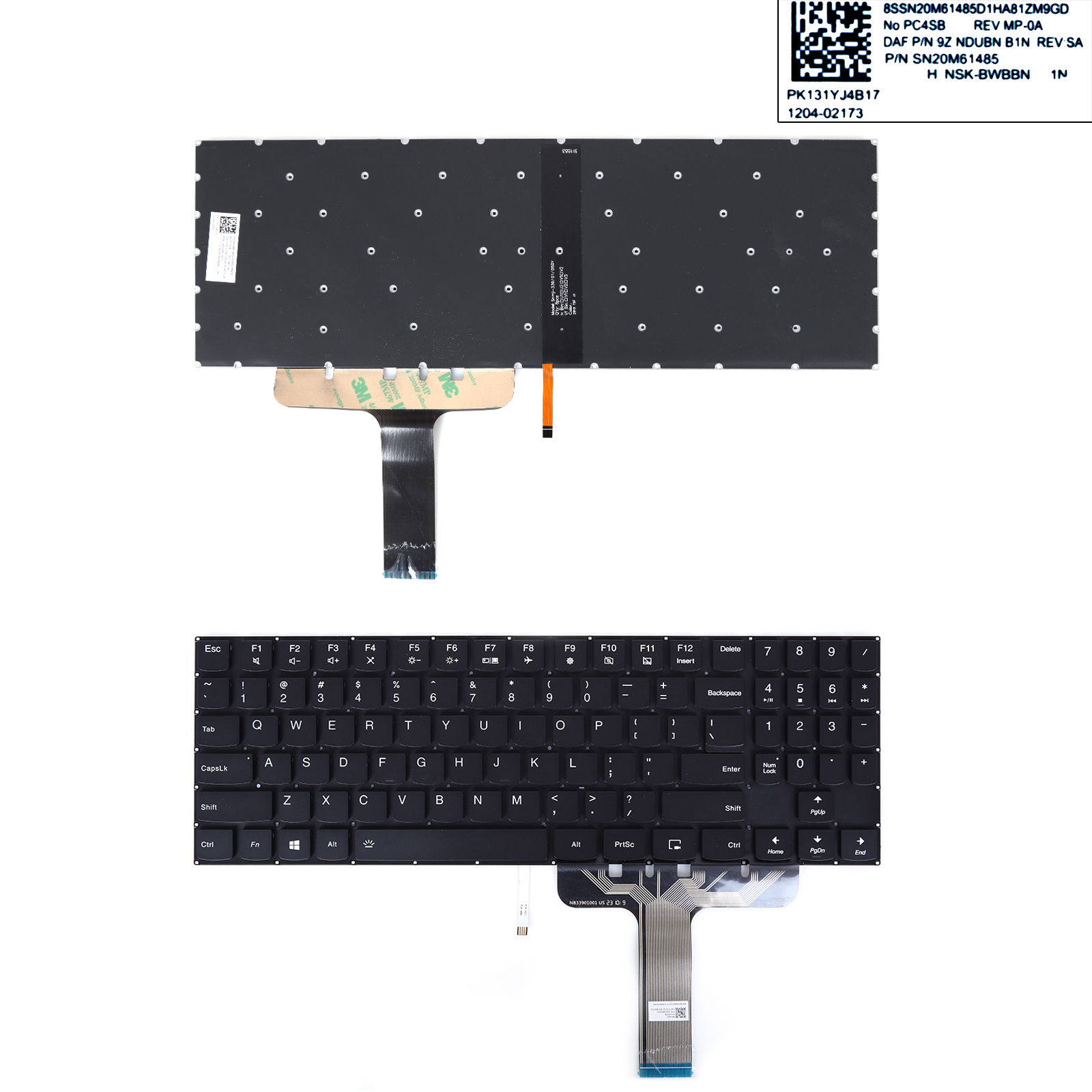 Picture of New Replacement Laptop Keyboard For Lenovo Legion y540-15irh y540-17irh Y7000-2019（Black ，Without Frame ，Backlit ） US Layout